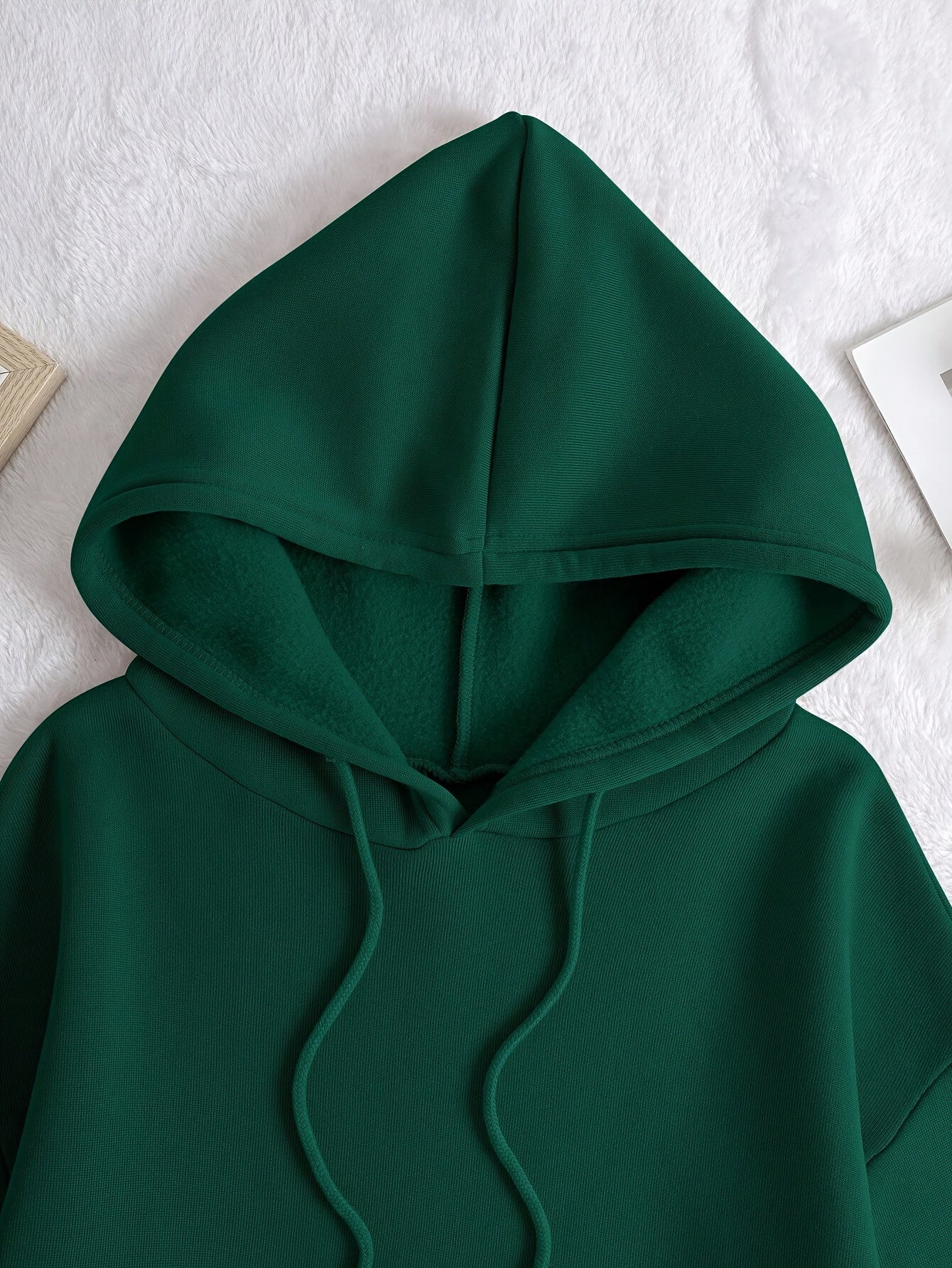 European and American Solid Color Hooded Sweatshirt for Women, Autumn and Winter - Lined Thick Kangaroo Pocket Casual Sports Top - veyora