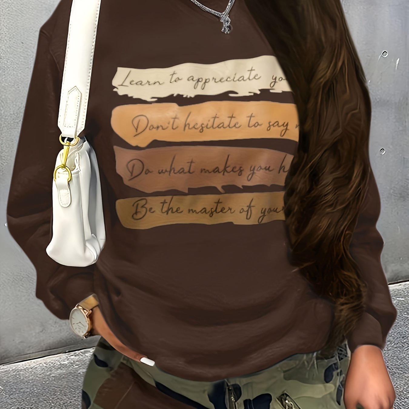 Cross - border Autumn/Winter European and American Women's Printed Long - Sleeve Round - Neck Casual Loose Sweatshirt - veyora