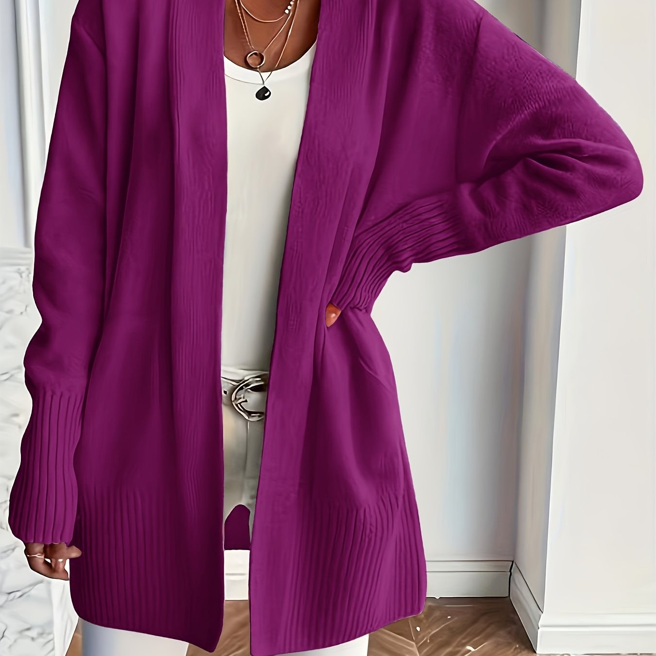 [Cozy Cardigan] Cozy Yellow Women's Knit Cardigan | Long Sleeve, V - Neck, Loose Fit, Fall & Winter Stylish Pullover, Autumn Winter Apparel, Vibrant Cardigan, Knit Construction, Cardigan Sweater - veyora