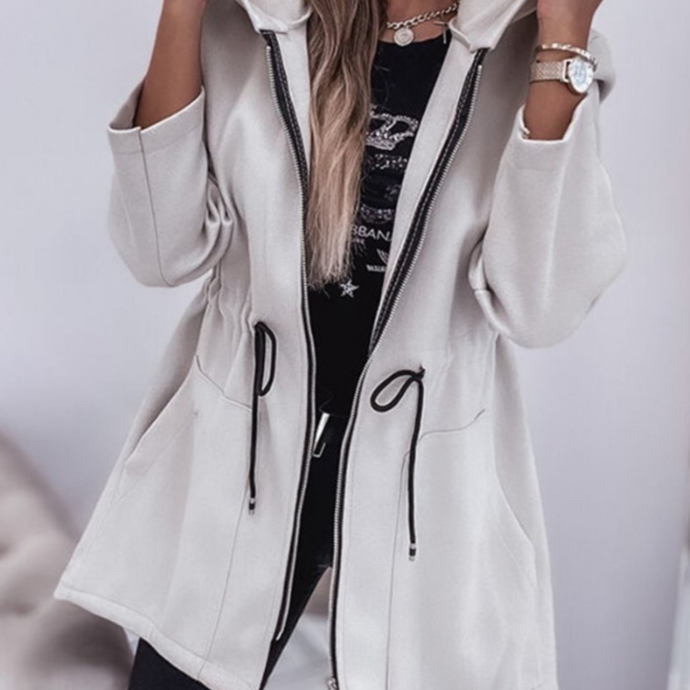 2025 Fall and Winter New Style Hooded Jacket for Women, Fashionable, Casual, and Versatile - veyora