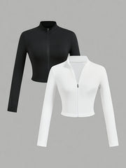 Cat Ear Design + 2 - Piece Women's Casual Jacket Set - veyora