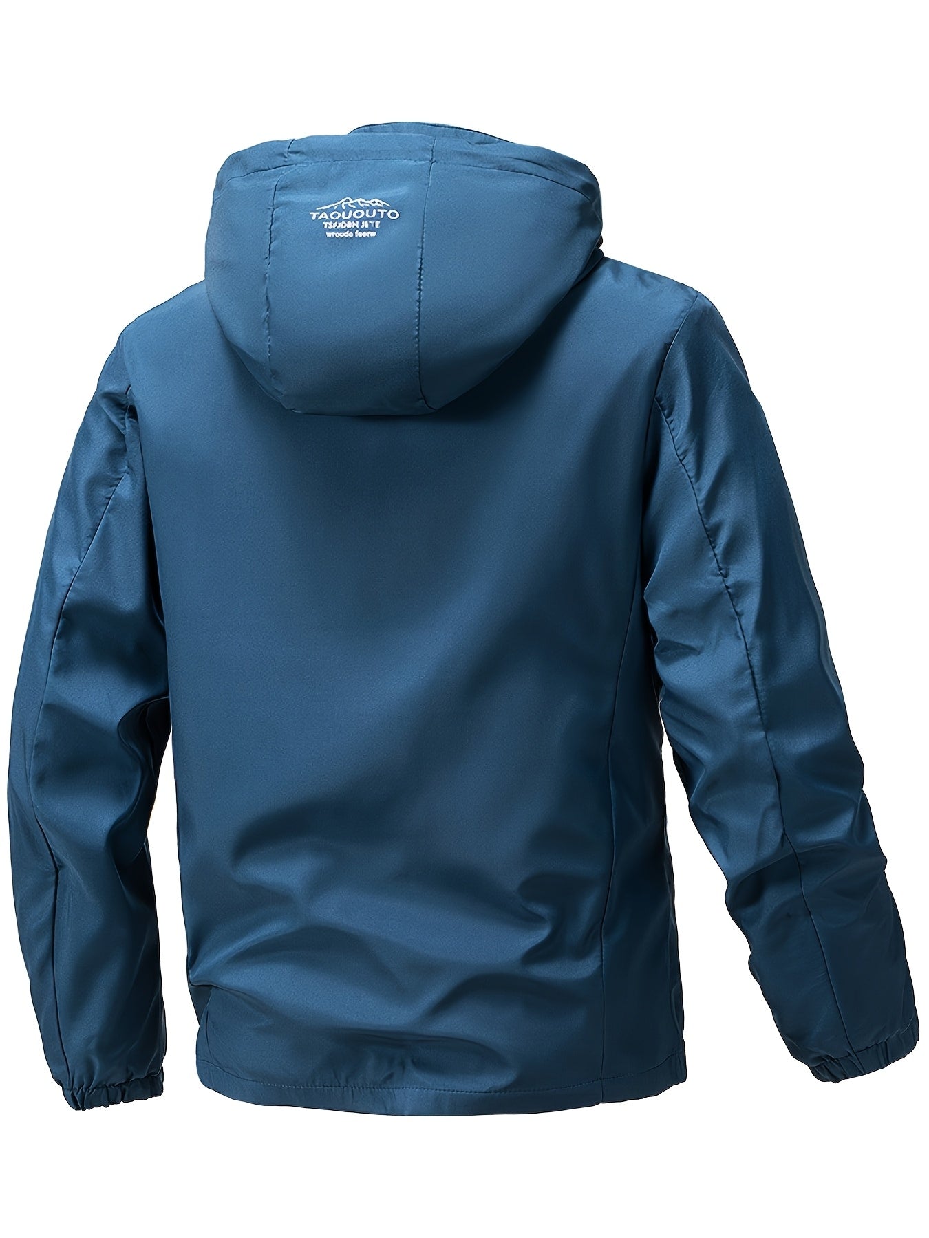 Men'S Windproof Hooded Jacket, Minimalist Style, Detachable Hood with Zip Pockets, Durable for Outdoor Warmth, Suitable for Spring And Autumn Casual Sports - veyora