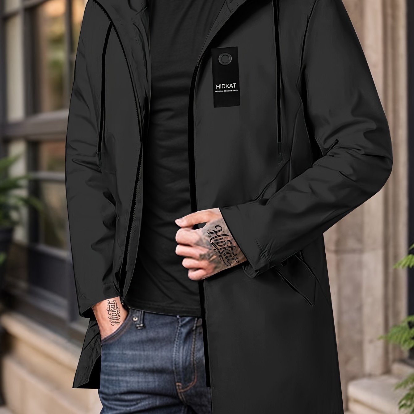 Casual Jacket for Men Featuring a Hood And Drawstring, Available in Solid Colors, Perfect for Spring And Autumn Wear - veyora