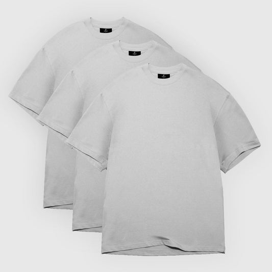 Light Gray 3-Pack - 275GSM Heavy Loose Fit T-Shirt