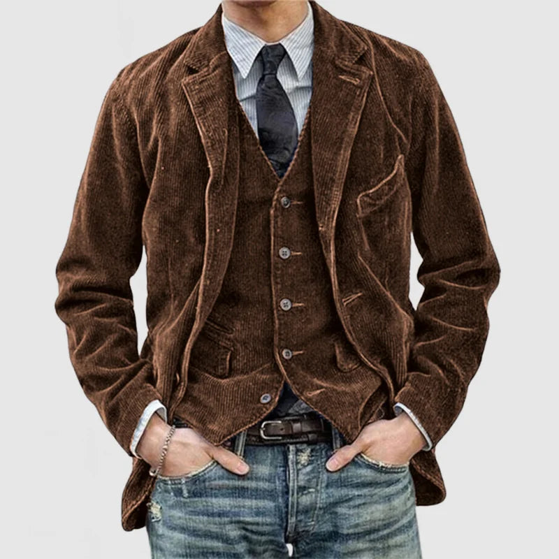 Stylish Vintage Blazer and Vest Set