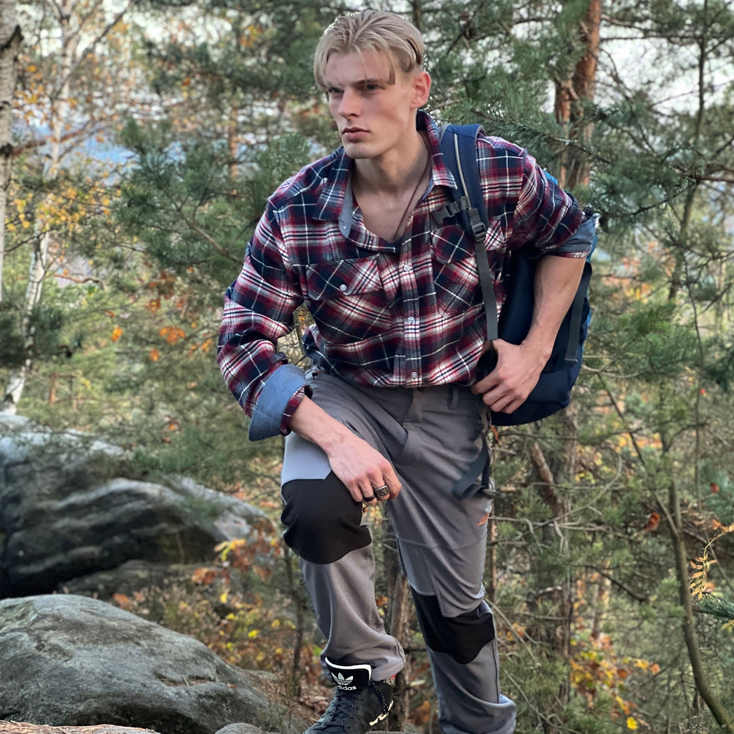 Men's Long Sleeve Cotton Plaid Flannel Shirt