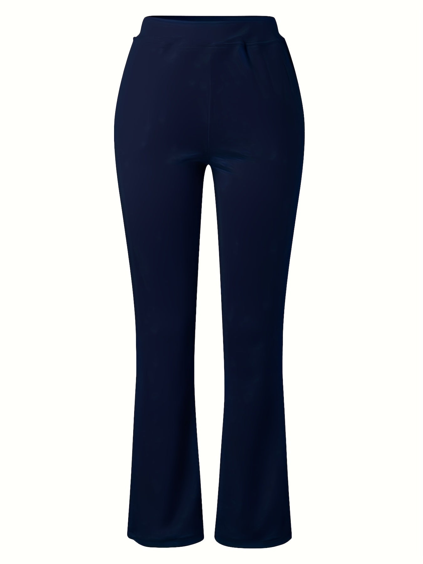 Elegant Flare Leg Women'S High - Waist Stretch Pants | Solid Color, Regular Fit, Front Pocket, Machine Washable, Suitable for Spring, Summer, and Autumn - veyora