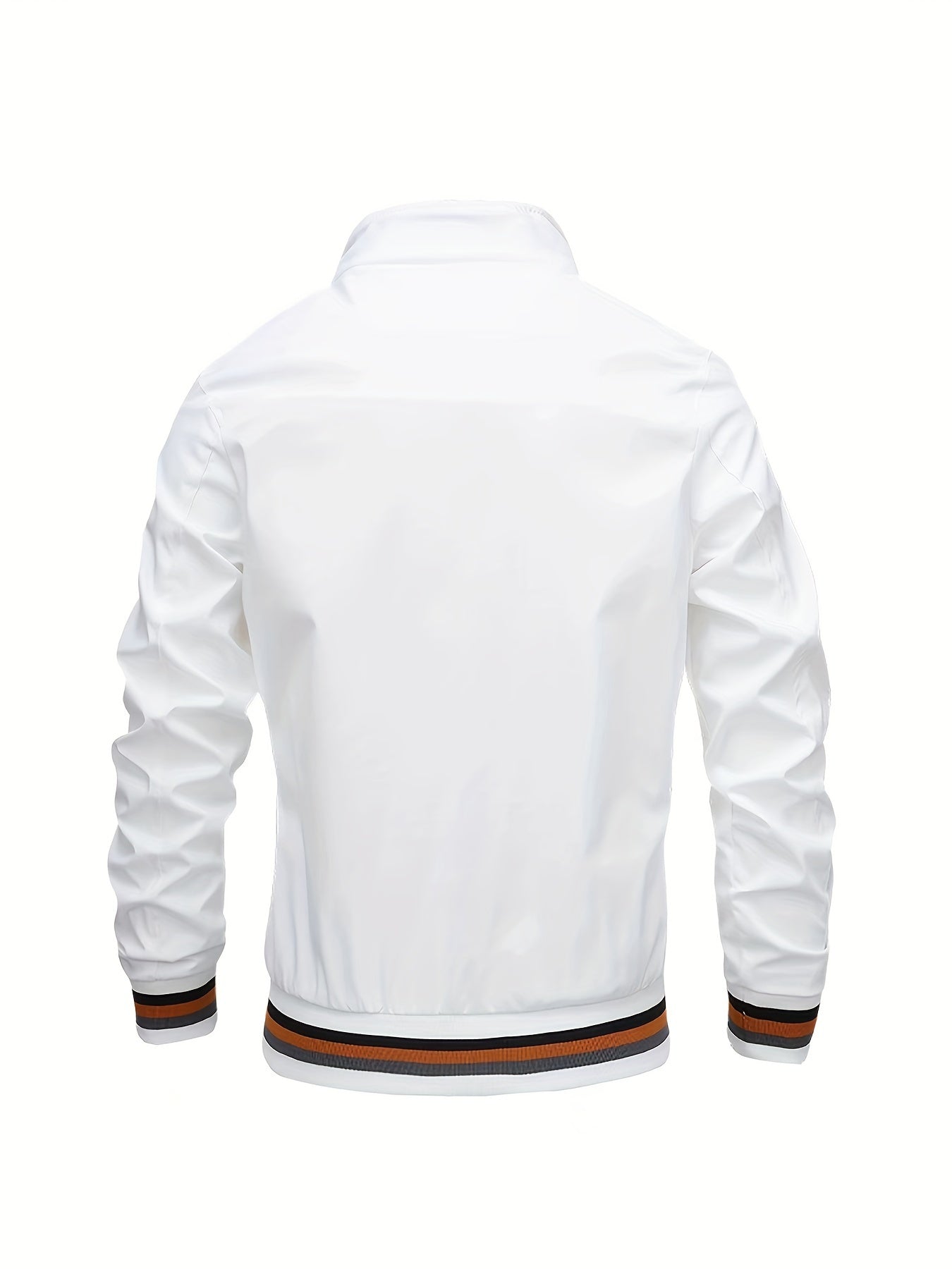 Men'S Lightweight Stand - Collar Cardigan Jacket for Spring And Autumn, Trendy Solid Color Casual Coat, Versatile Top for Young Men - veyora