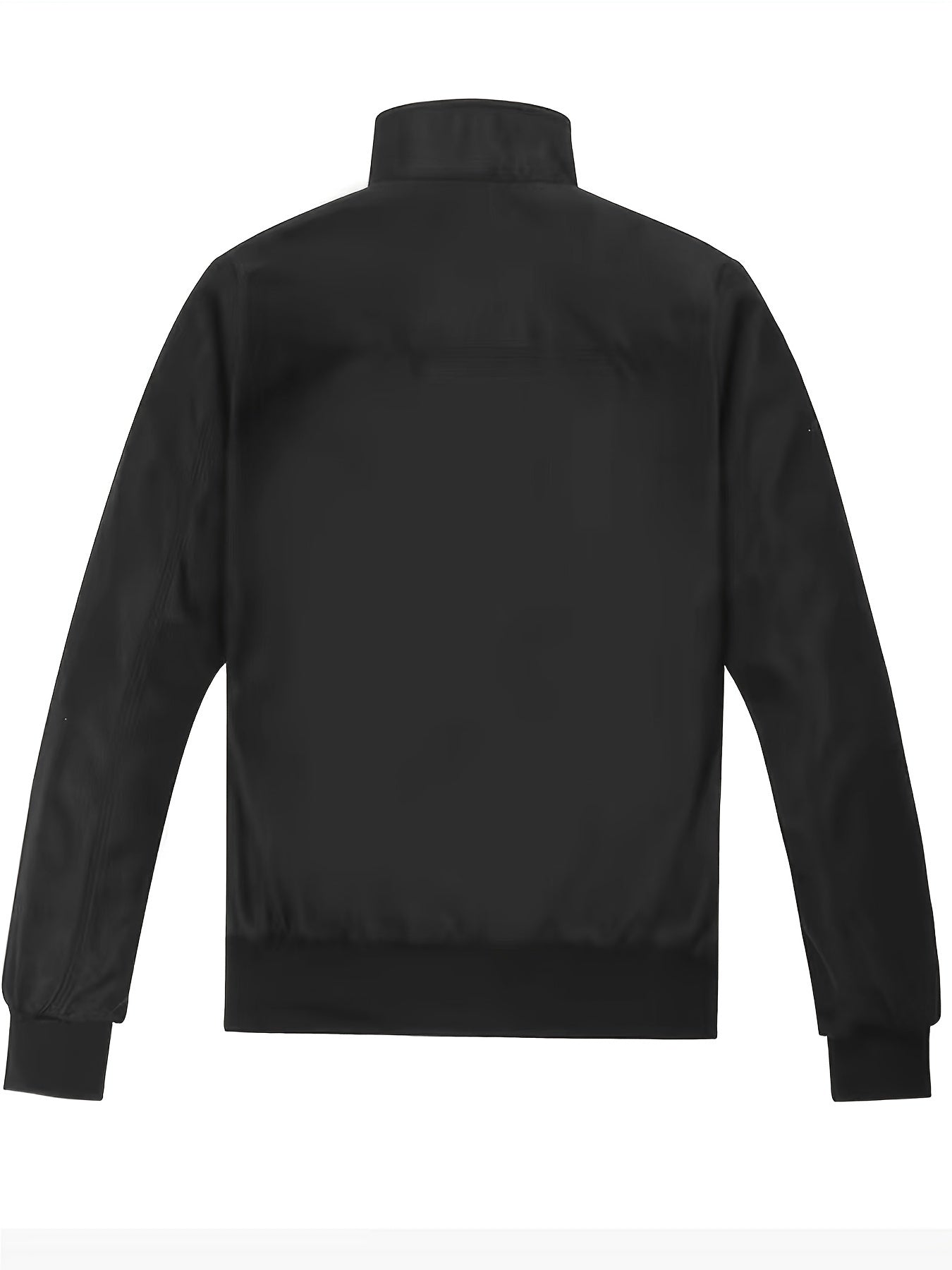 Men'S Lightweight Windbreaker Jacket - Casual Zip - Up with Stand Collar, Polyester, Solid Gray with Checkered Detail Pocket - Perfect for Spring & Fall - veyora