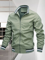 Men's Casual Bomber Jacket, Casual Zip Up Windbreaker Jacket For Outdoor Activities - veyora