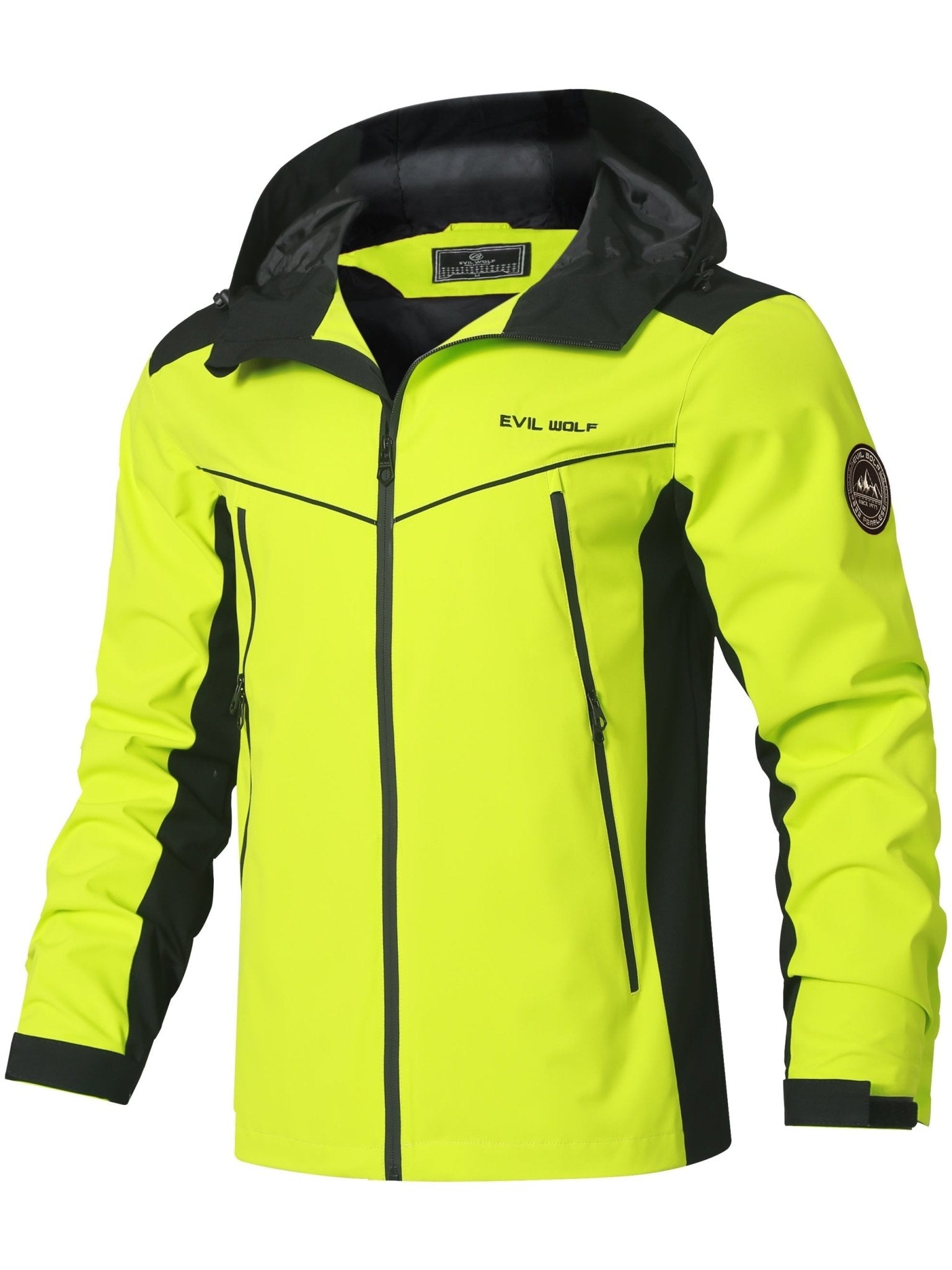 Men's Hooded Jacket - Casual Mountaineering Coat for Autumn and Winter, Polyester, Color Block Design, Outdoor, Clothing - veyora