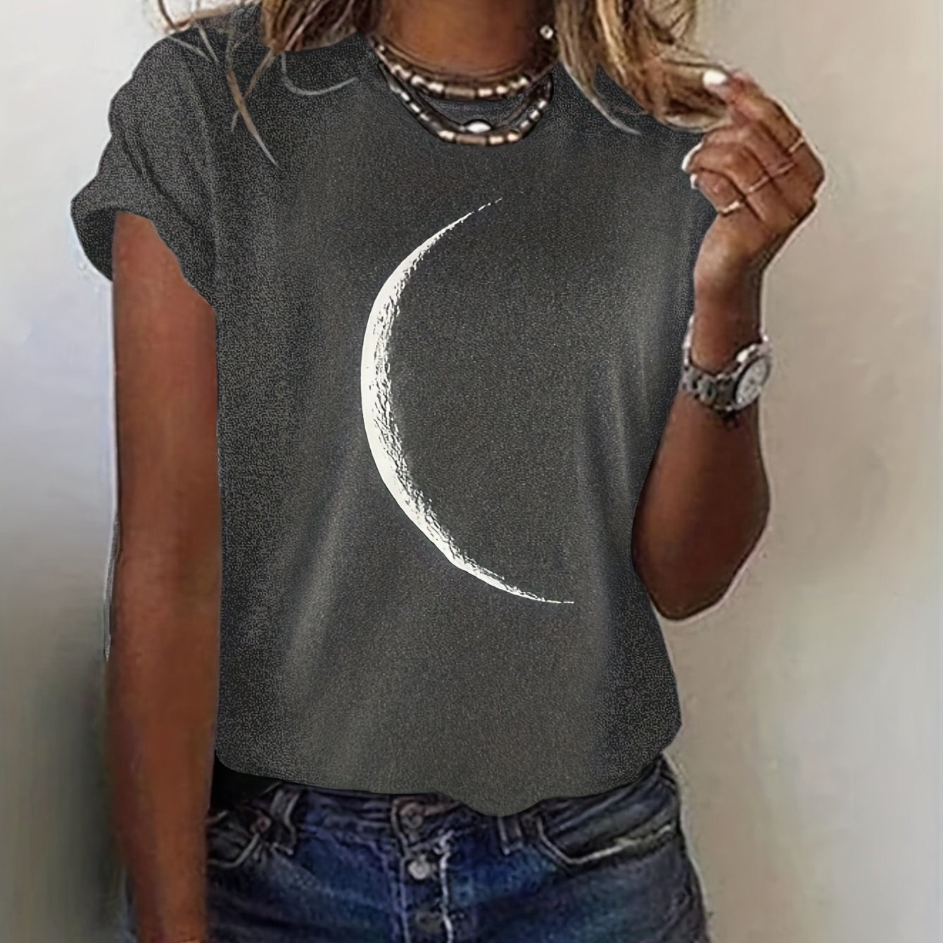 Casual Short - sleeve Crewneck T-shirt - veyora