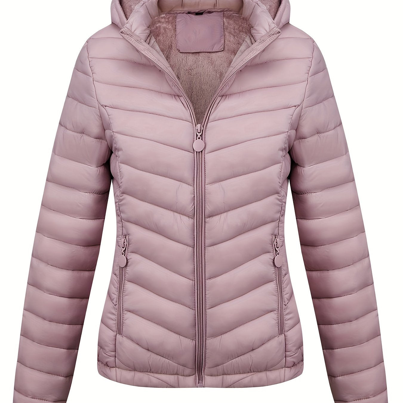 Women's Autumn/Winter Fashion Simple Versatile Lightweight Commuter Hooded Padded Coat with Pockets - veyora