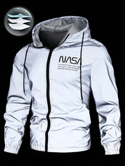 Men's Luminous Jacket, Men's Casual Fashion Outerwear, Long Sleeve Jacket, Luminous Jacket, Reflective Jacket, Men's Jacket Outerwear - veyora
