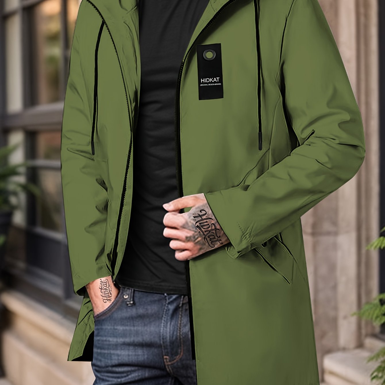 Casual Jacket for Men Featuring a Hood And Drawstring, Available in Solid Colors, Perfect for Spring And Autumn Wear - veyora
