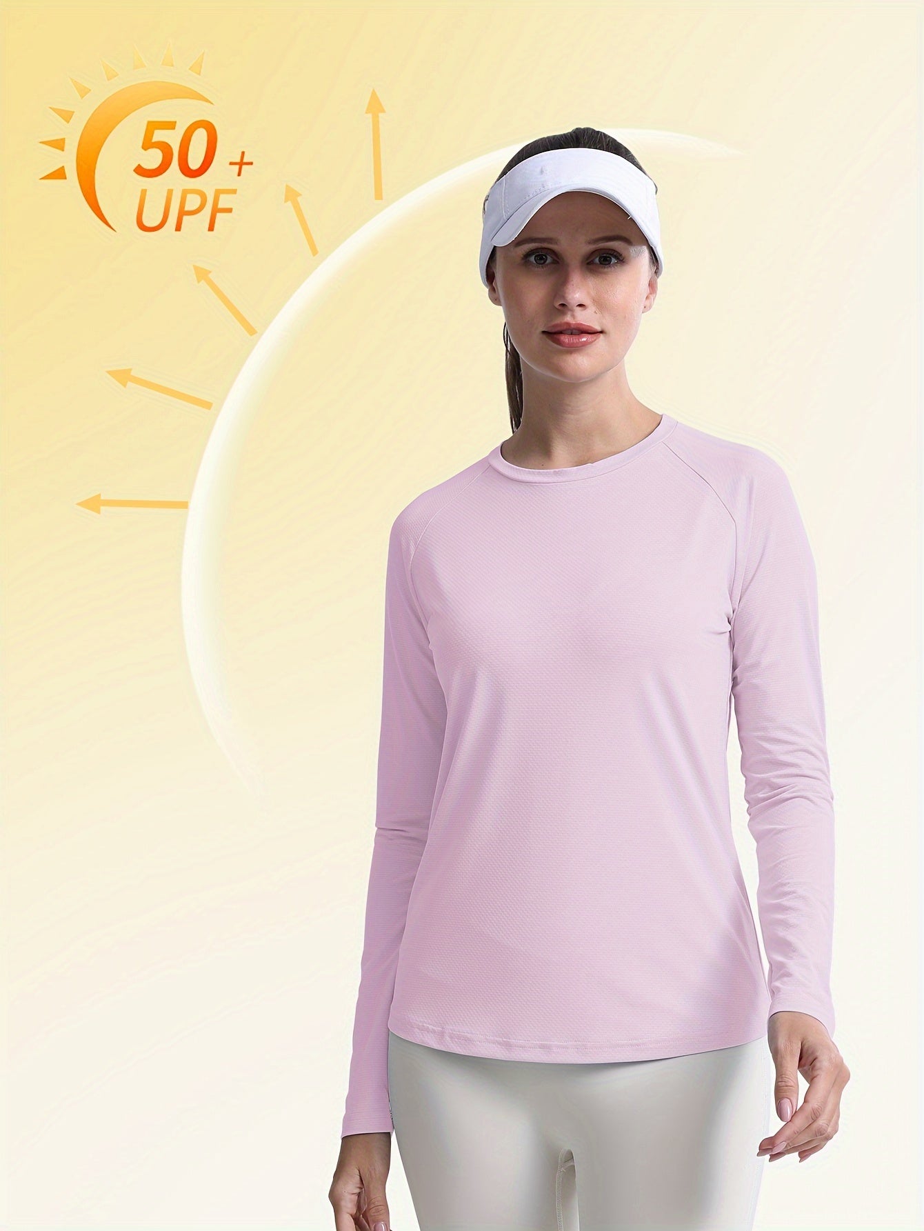 [UPF50+ Quick Dry Shirt] 3pcs UPF50+ Quick Dry Women's Sun Protection Shirt - Long Sleeve Athletic Top, Comfort Fit