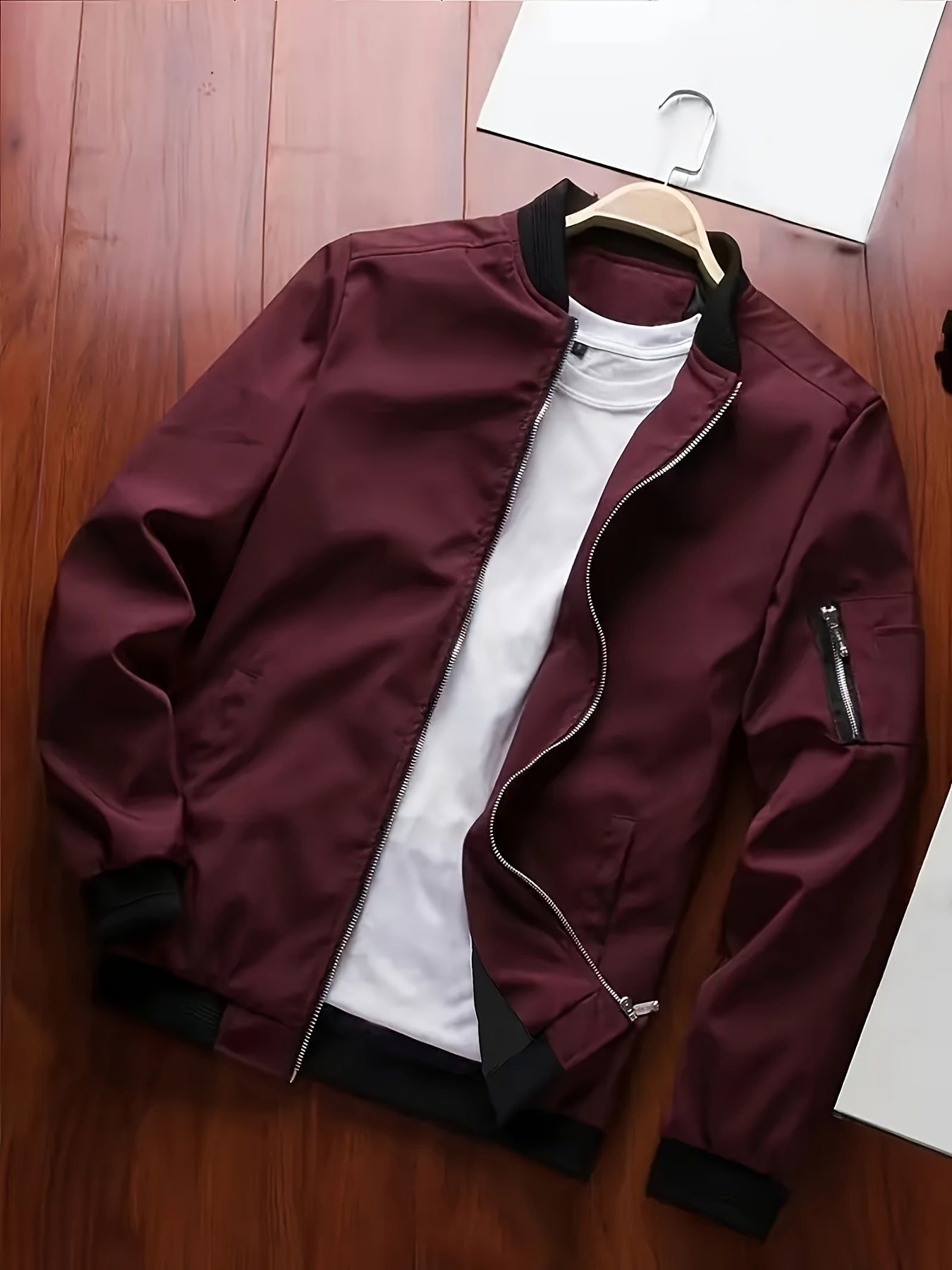 Men's stylish collar zipper pocket outdoor jacket - veyora