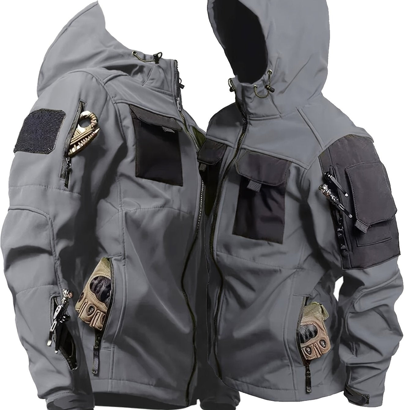 Spring And Autumn Men'S Jackets And Windbreakers, Made of 100% Polyester, Featuring a Classic Design That Is Windproof And Warm, Providing Comfort for Outdoor Activities Such As Hiking, Climbing, And Camping - veyora