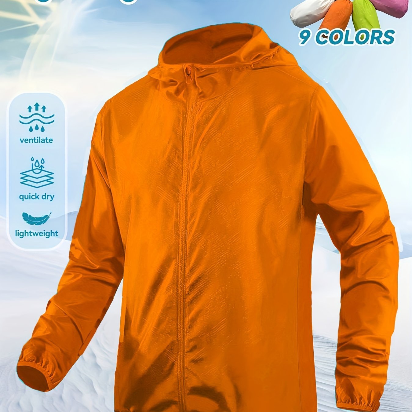 Men's & Women's Lightweight High Quality Hooded Jacket - Quick - Dry Summer Outdoor Sun Shirt with Pockets for Hiking, Climbing, Running, Golf - 9 Color Options, Climbing Apparel | Stylish Functional Wear | Breathable Fabric, Hiking Accessories - veyora