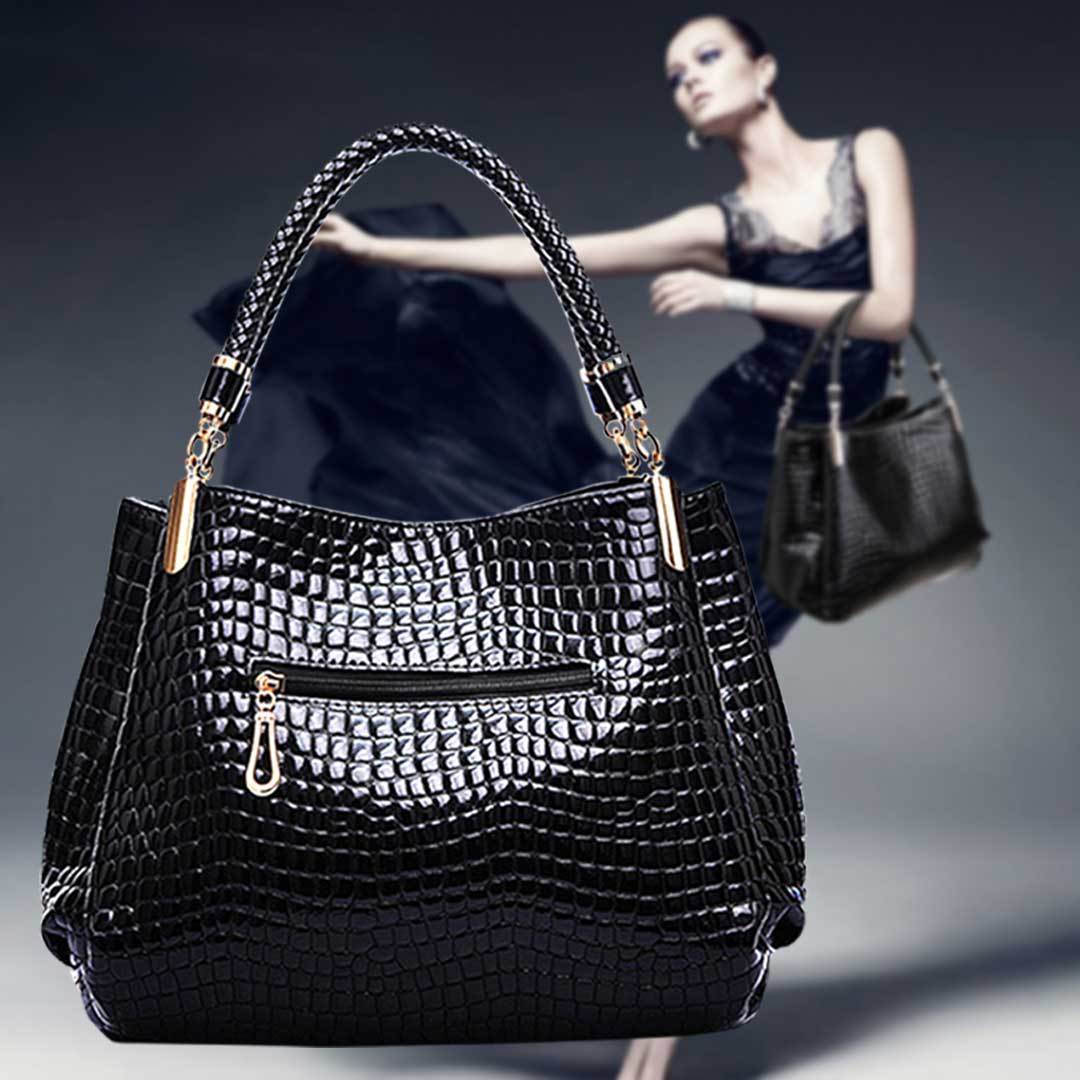 Isabella™ Enduring Elegance | Stylish Croc - Pattern Handbag - veyora