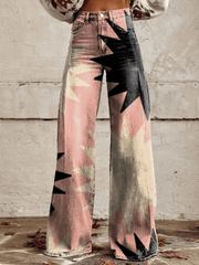 Sophia™ - Pink Explosion Wide Leg Pants - veyora