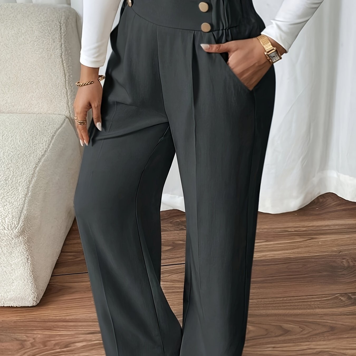 French Women's Elegant Straight - Leg Office Pants, Autumn Women's Clothing, Office Mermaid, Business Women's Wear, Essential for Elegant and Relaxed Fashion - veyora