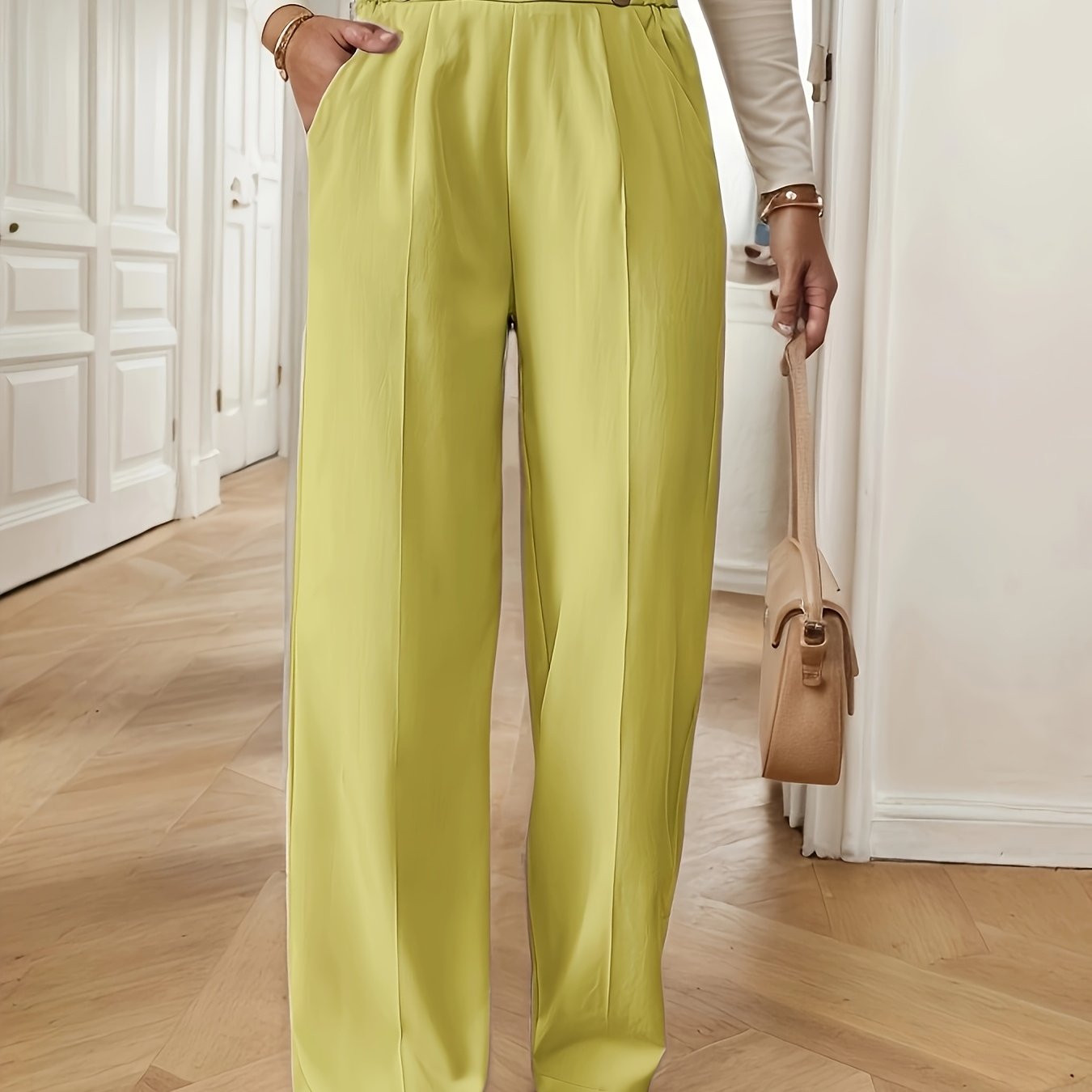 French Women's Elegant Straight - Leg Office Pants, Autumn Women's Clothing, Office Mermaid, Business Women's Wear, Essential for Elegant and Relaxed Fashion - veyora