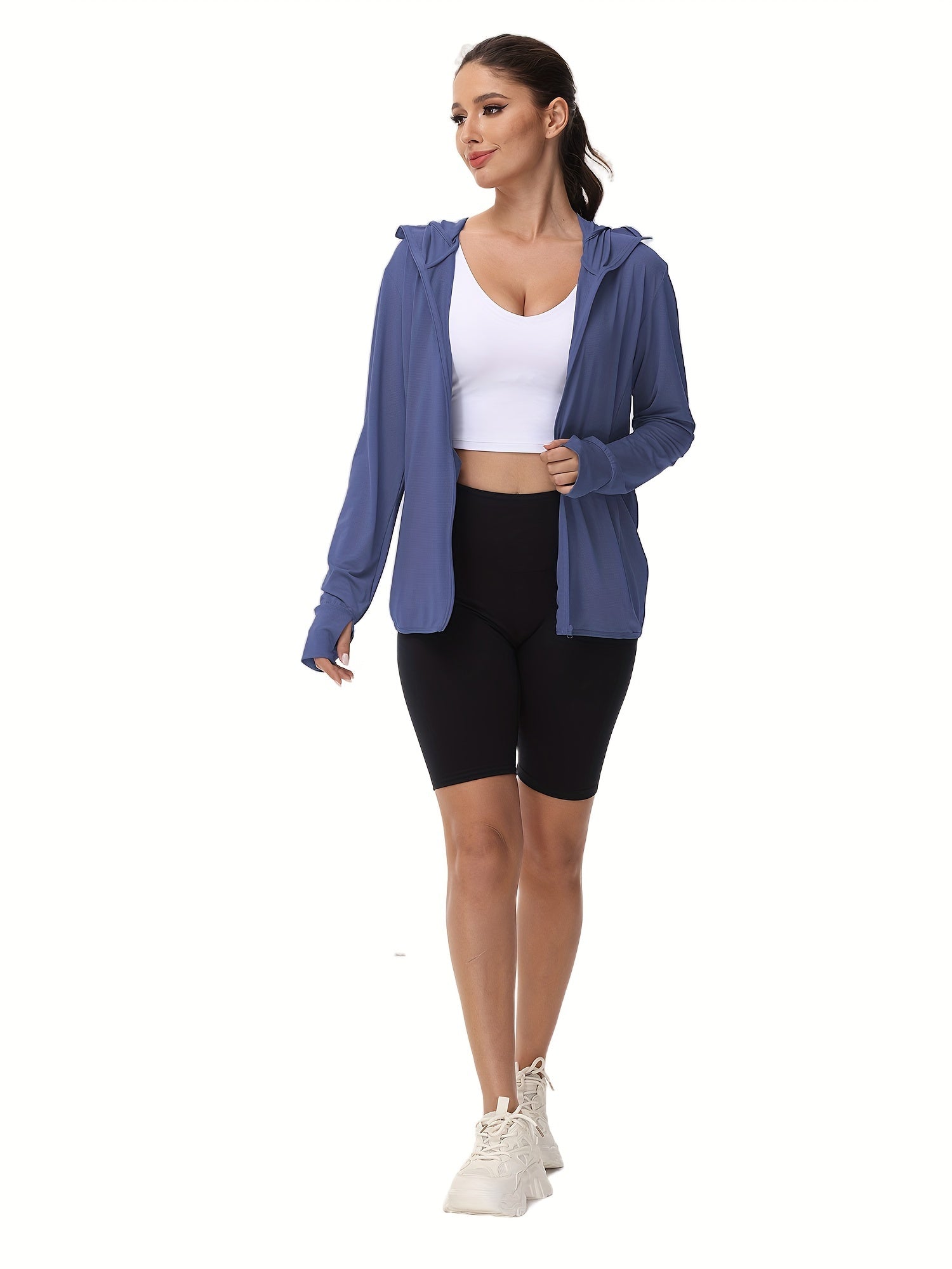 [Lightweight Women's Jacket] Lightweight Women's Jacket | Breathable Micro Porous Face Mask - Integrated Head And Neck Cover for Multi-Angle - Fashionable Outdoor Wear with Hidden Hair Hole