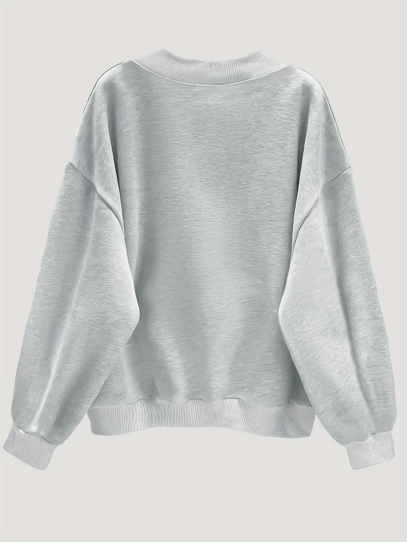 Women's Fashion Casual Pullover - Lined Thick Warm V - Neck Loose Sweatshirt - veyora