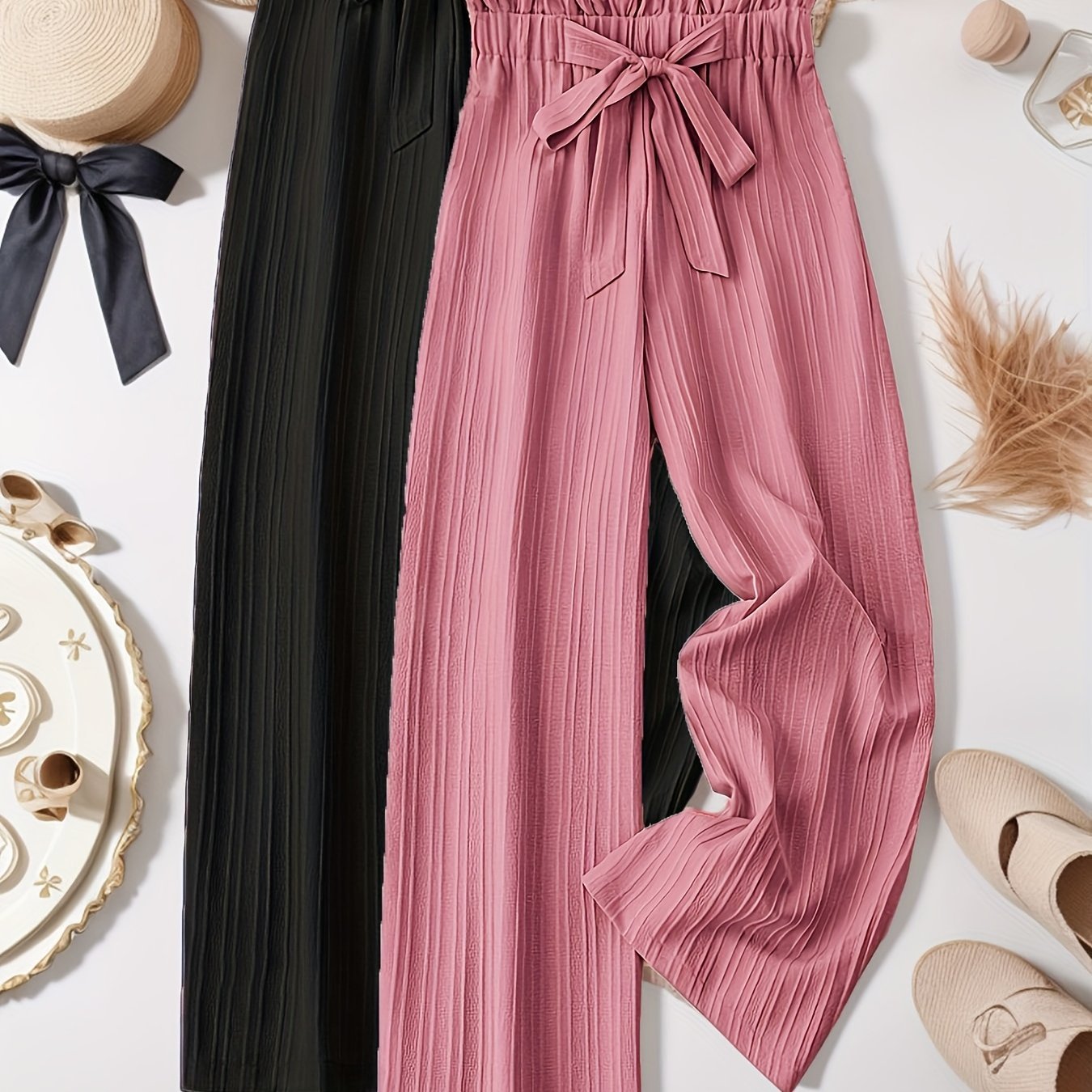 Two - Piece Women'S Clothing Loose Pleated Texture Trousers - veyora