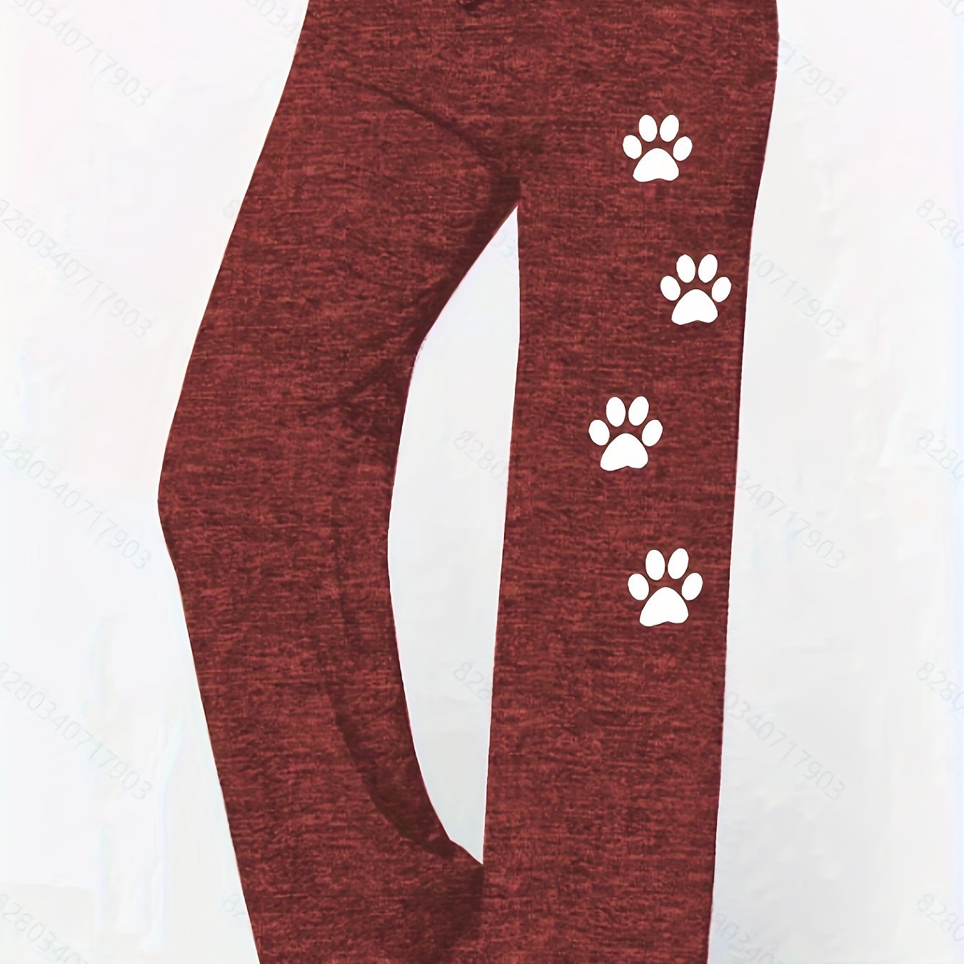 Women'S Straight - Leg Casual Pants with an Elastic Waistband And Printed Wide Legs - veyora