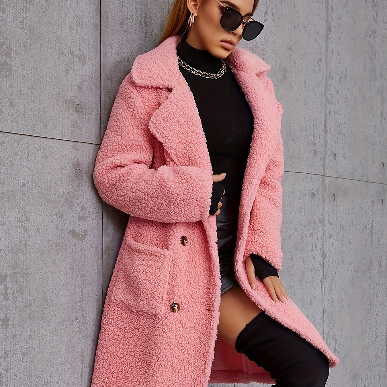 Long Solid Color Coat for Women for Autumn And Winter - veyora
