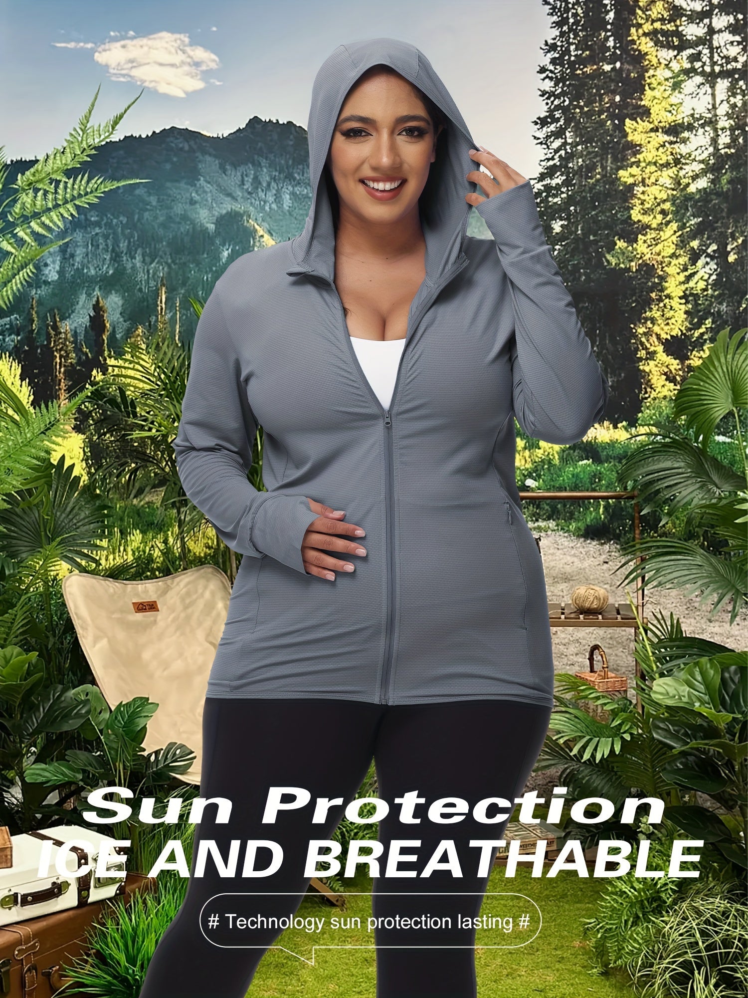 [Ultra-thin Sun Protection Jacket] Women's Outdoor Sun Protection Jacket For Hiking, Running, Traveling, And Fitness, Ultra-thin, Elastic, Breathable, And UV-resistant.