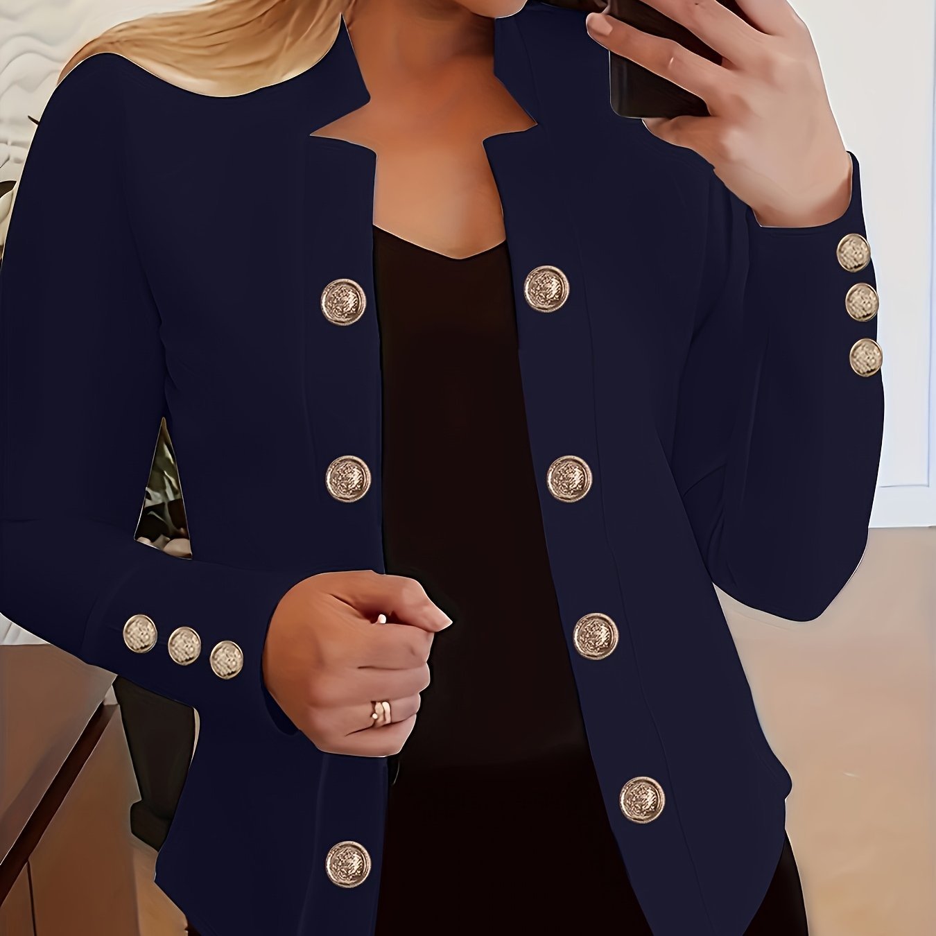 Spring and Autumn Fashion Solid Color Thin Women's Long Sleeve Casual Jacket - veyora