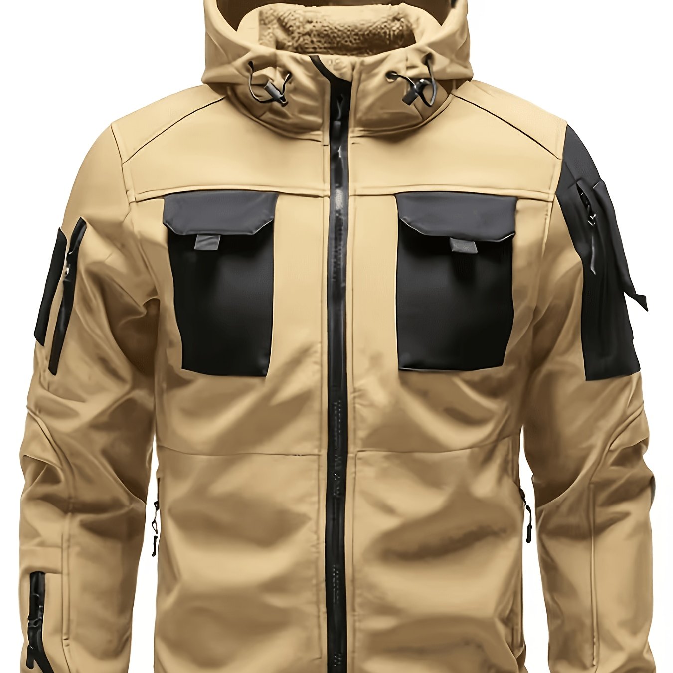 Spring And Autumn Men'S Jackets And Windbreakers, Made of 100% Polyester, Featuring a Classic Design That Is Windproof And Warm, Providing Comfort for Outdoor Activities Such As Hiking, Climbing, And Camping - veyora