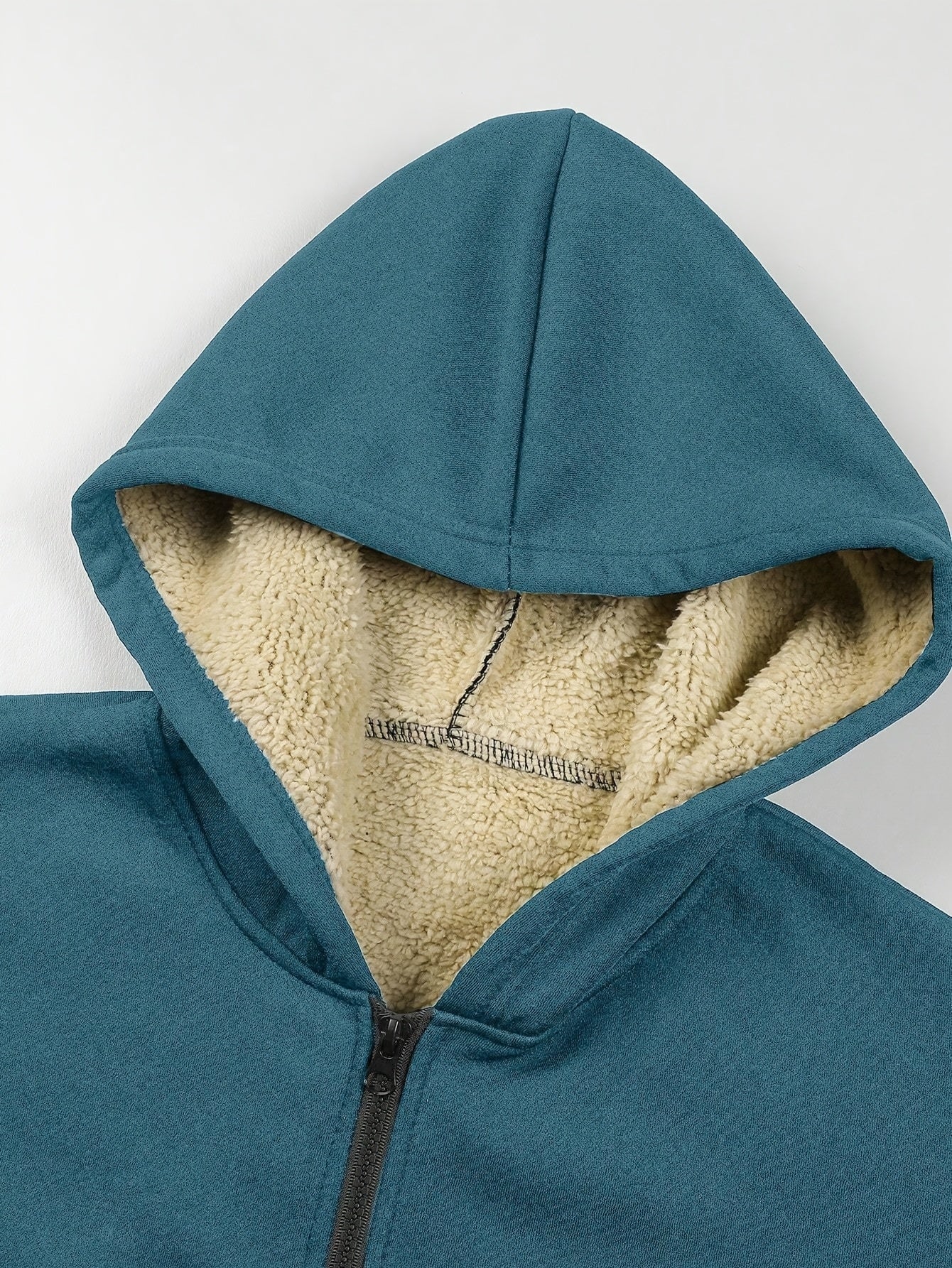 Men's Casual Zip - Up Hooded Jacket with Letter Print, Black & Beige Contrast, Regular Fit, Machine Washable, Front Pockets for Outdoor & Casual Attire - veyora