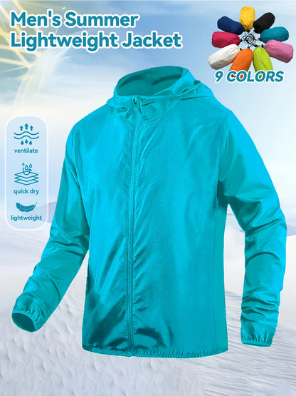 Men's & Women's Lightweight High Quality Hooded Jacket - Quick-Dry Summer Outdoor Sun Shirt with Pockets for Hiking, Climbing, Running, Golf - 9 Color Options, Climbing Apparel | Stylish Functional Wear | Breathable Fabric, Hiking Accessories