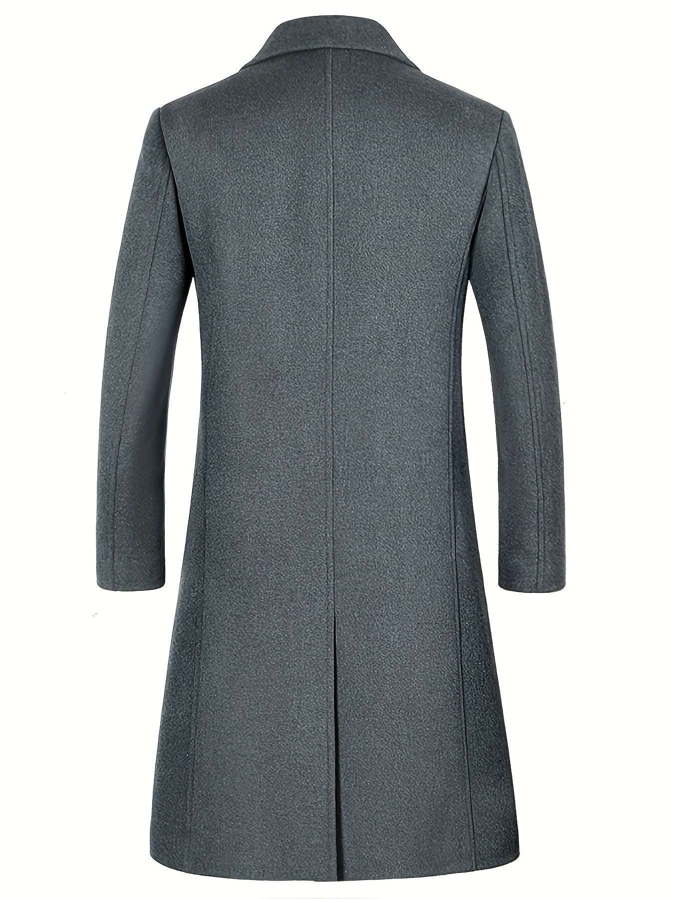 New Autumn/Winter Tweed Overcoat for Men, Long Length, Painted Finish, Warm and Thickened Tweed Outerwear, Men's Casual Wool Blend Jacket Trench Coat - veyora