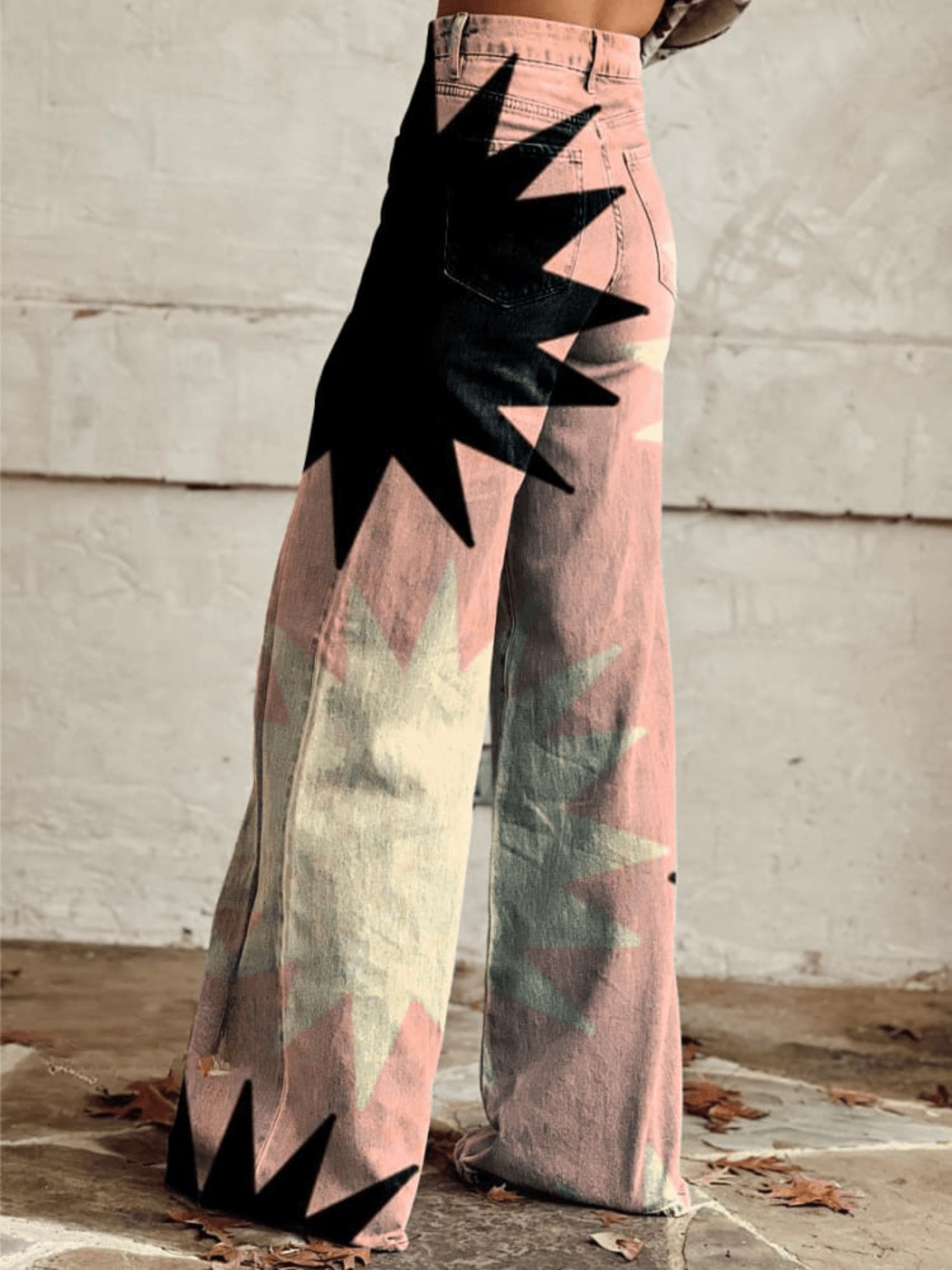 Sophia™ - Pink Explosion Wide Leg Pants - veyora