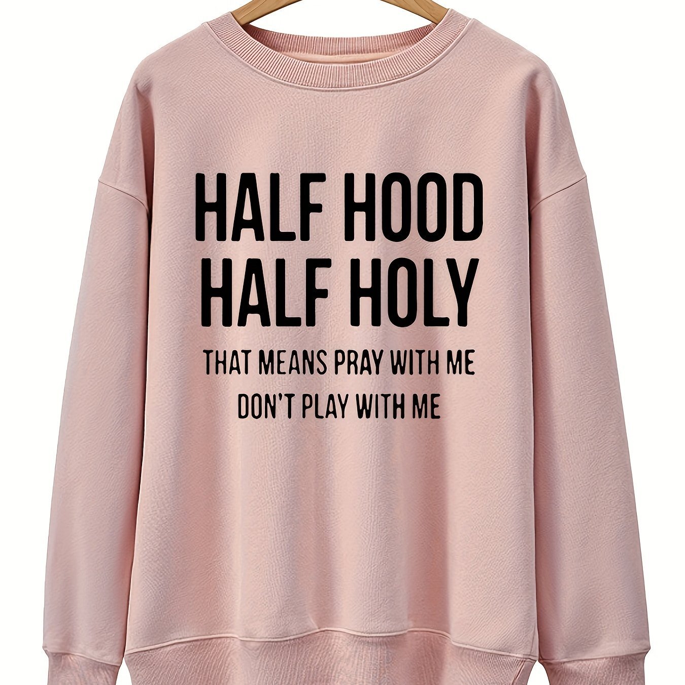 Letter Graphic Print Sweatshirt, Long Sleeve Crew Neck Pullover Sweatshirt, Casual Tops For Fall & Winter, Women's Clothing - veyora