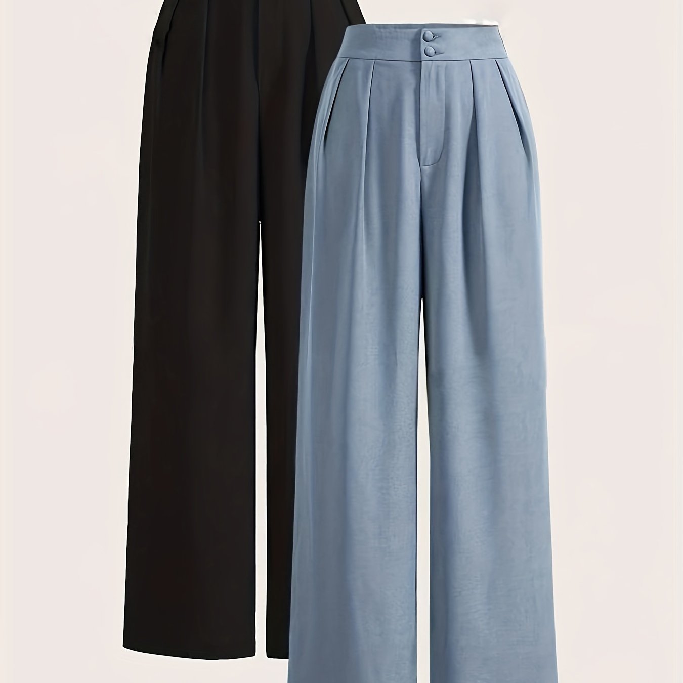 High - Waisted Wide - Leg Pants Two - Piece Set - veyora