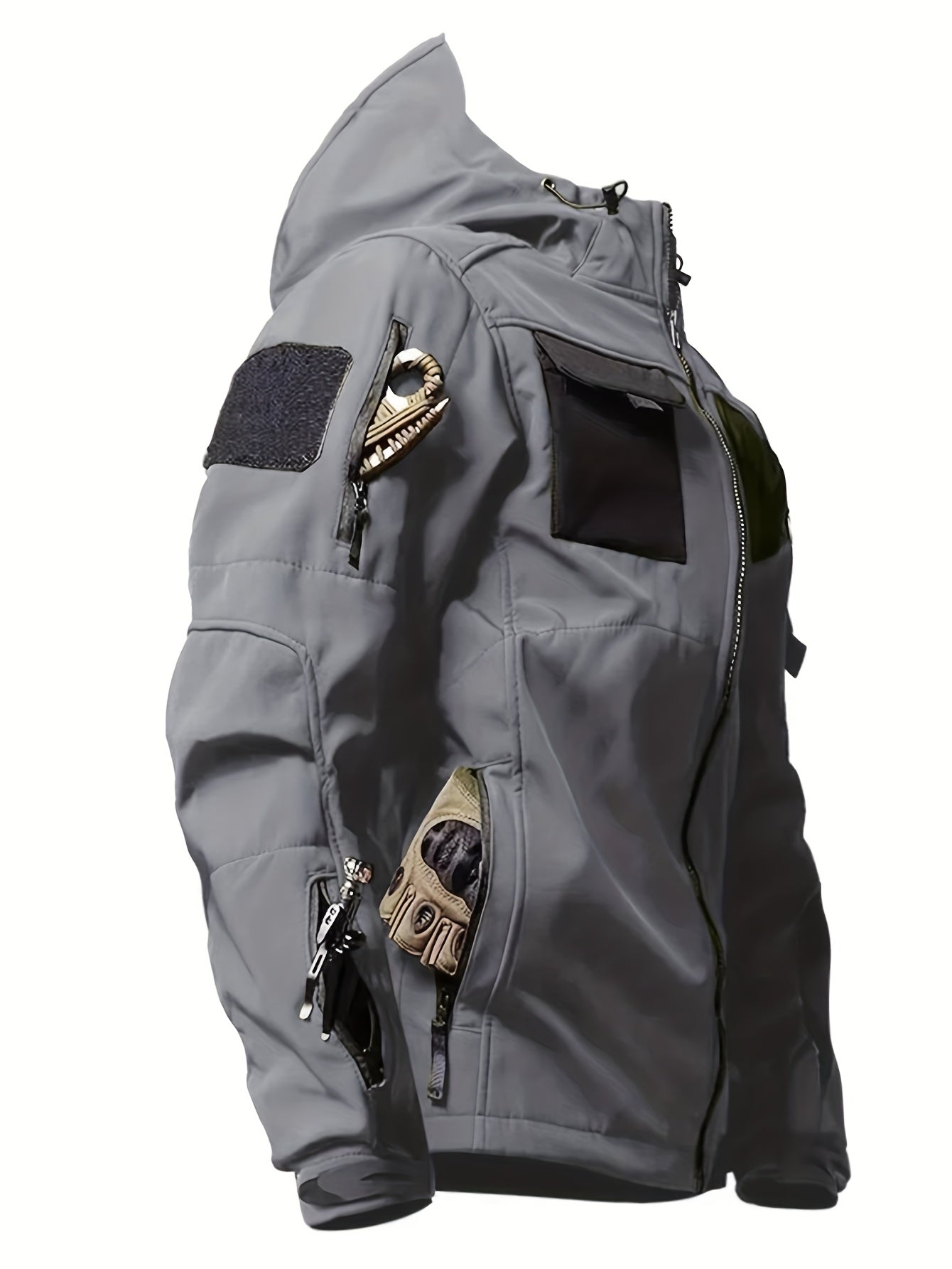 Spring And Autumn Men'S Jackets And Windbreakers, Made of 100% Polyester, Featuring a Classic Design That Is Windproof And Warm, Providing Comfort for Outdoor Activities Such As Hiking, Climbing, And Camping - veyora