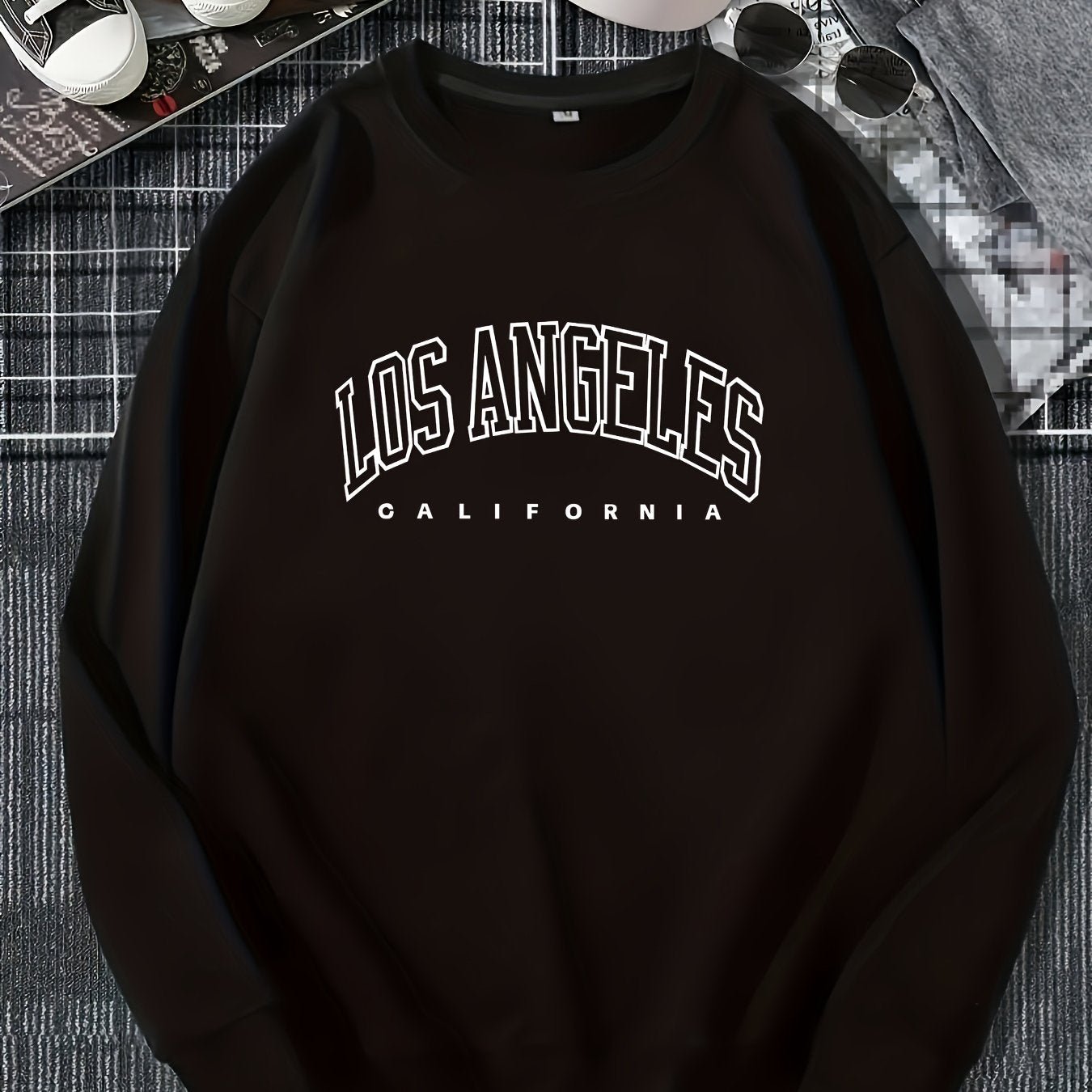 Los Angeles Print Preppy Sweatshirt, Long Sleeve Crew Neck Casual Sweatshirt For Winter & Fall, Women's Clothing - veyora