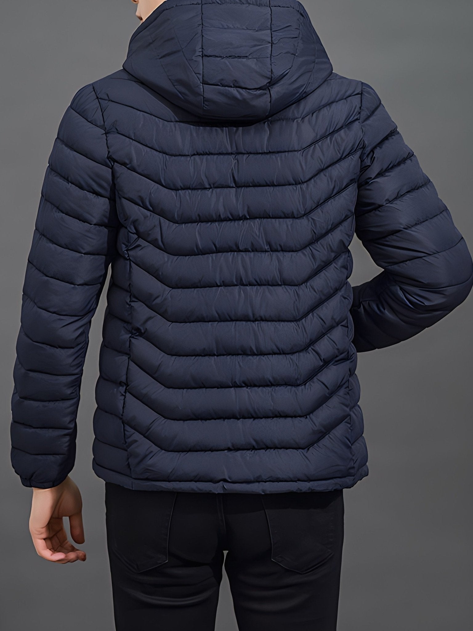 Men's Hooded Winter Coat Warm Jacket Coat with Removable Hood, Men Casual Padded Coat Windbreaker Zipper Pocket for Men Winter - veyora