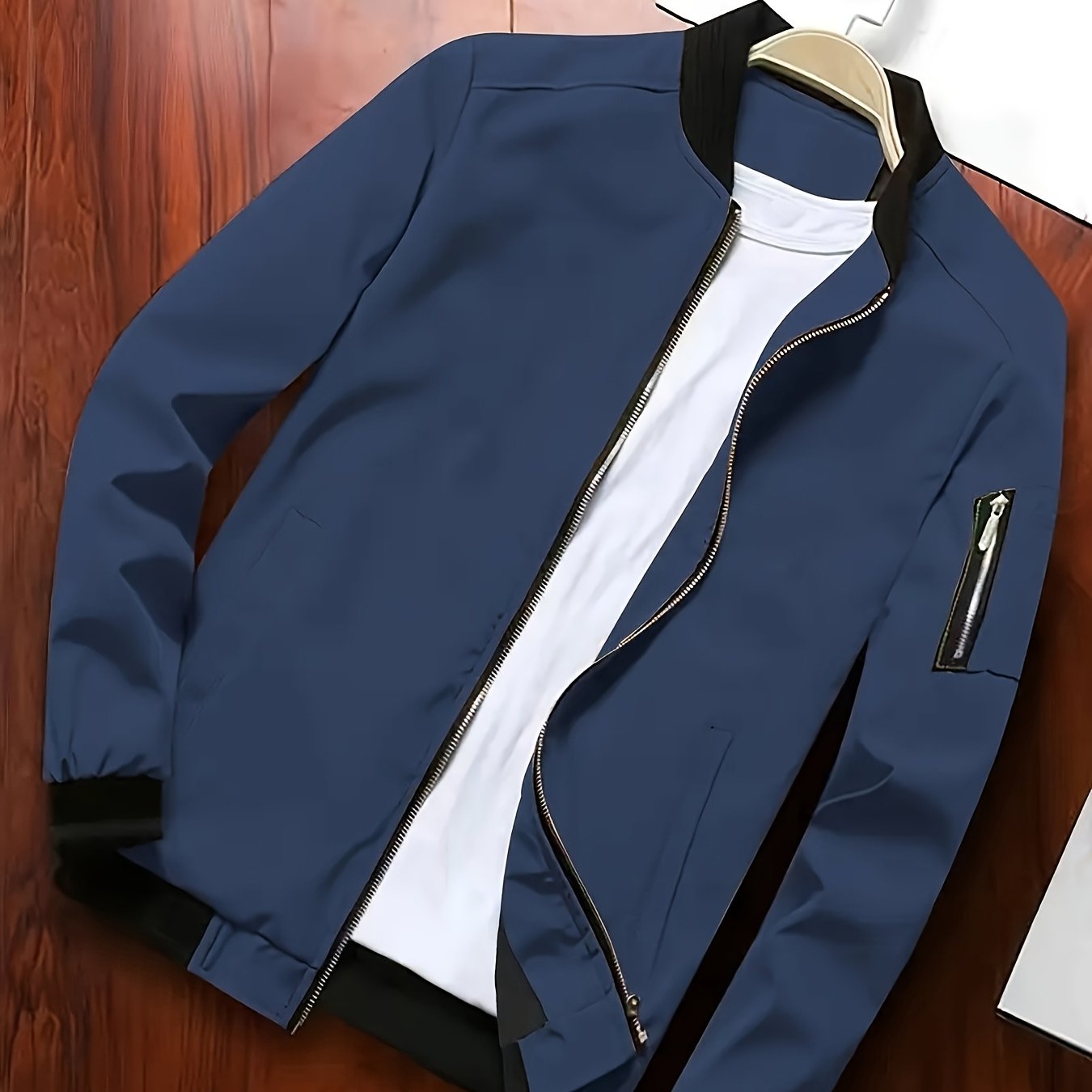 Men's stylish collar zipper pocket outdoor jacket - veyora