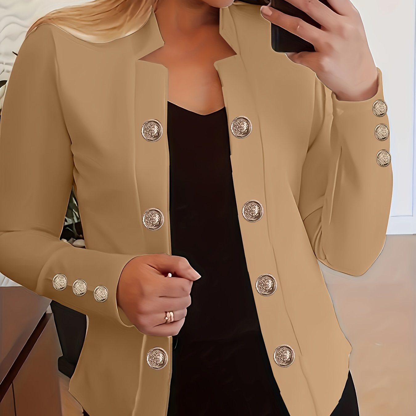 Spring and Autumn Fashion Solid Color Thin Women's Long Sleeve Casual Jacket - veyora