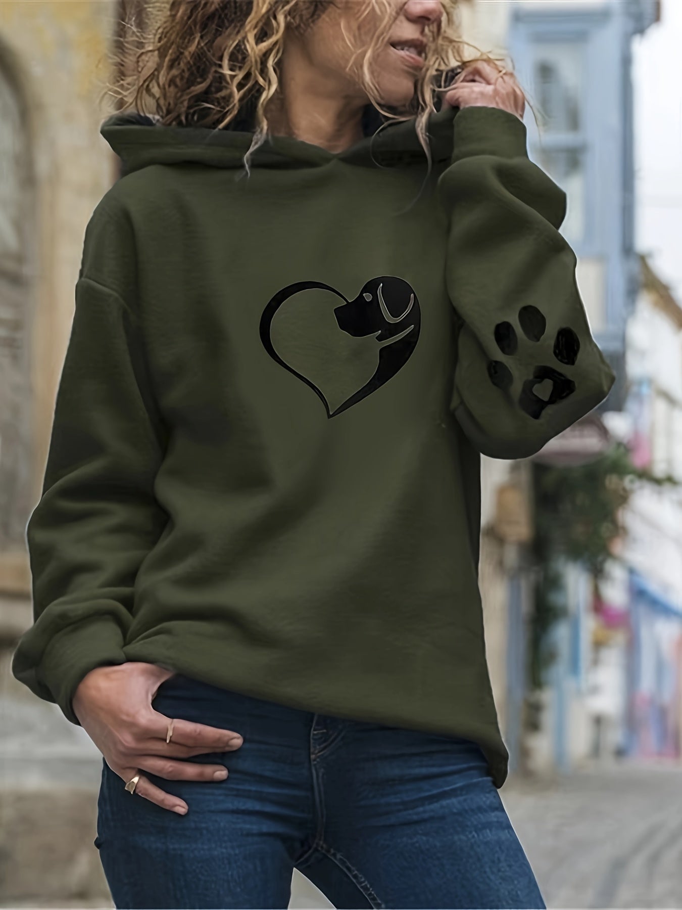 New Women'S Hoodie with Animal Head Print, Loose - Fitting And Cozy - veyora