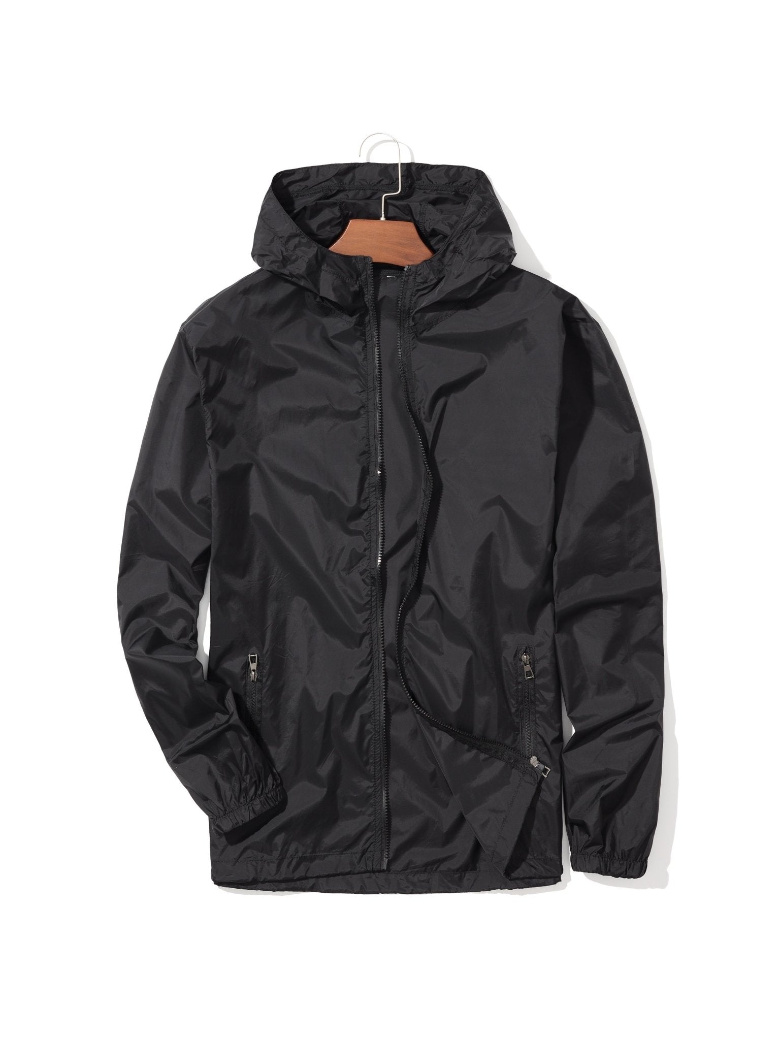 Lightweight Breathable Quick - Dry UV Protection Hooded Windbreaker Jacket for Men & Women - Spring Summer Outdoor Casual Wear, Bright Red with Black Accents, Machine Washable - veyora