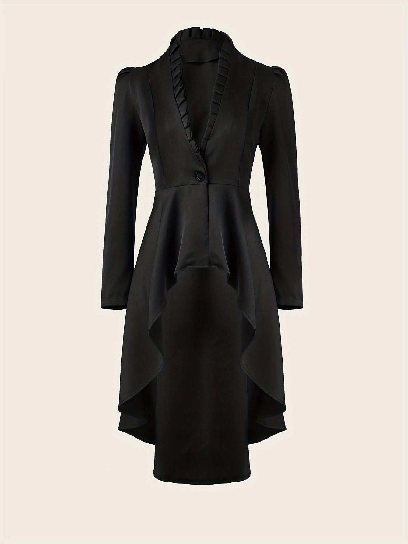 Women'S Classic Steampunk Long Jacket Cape Top - veyora