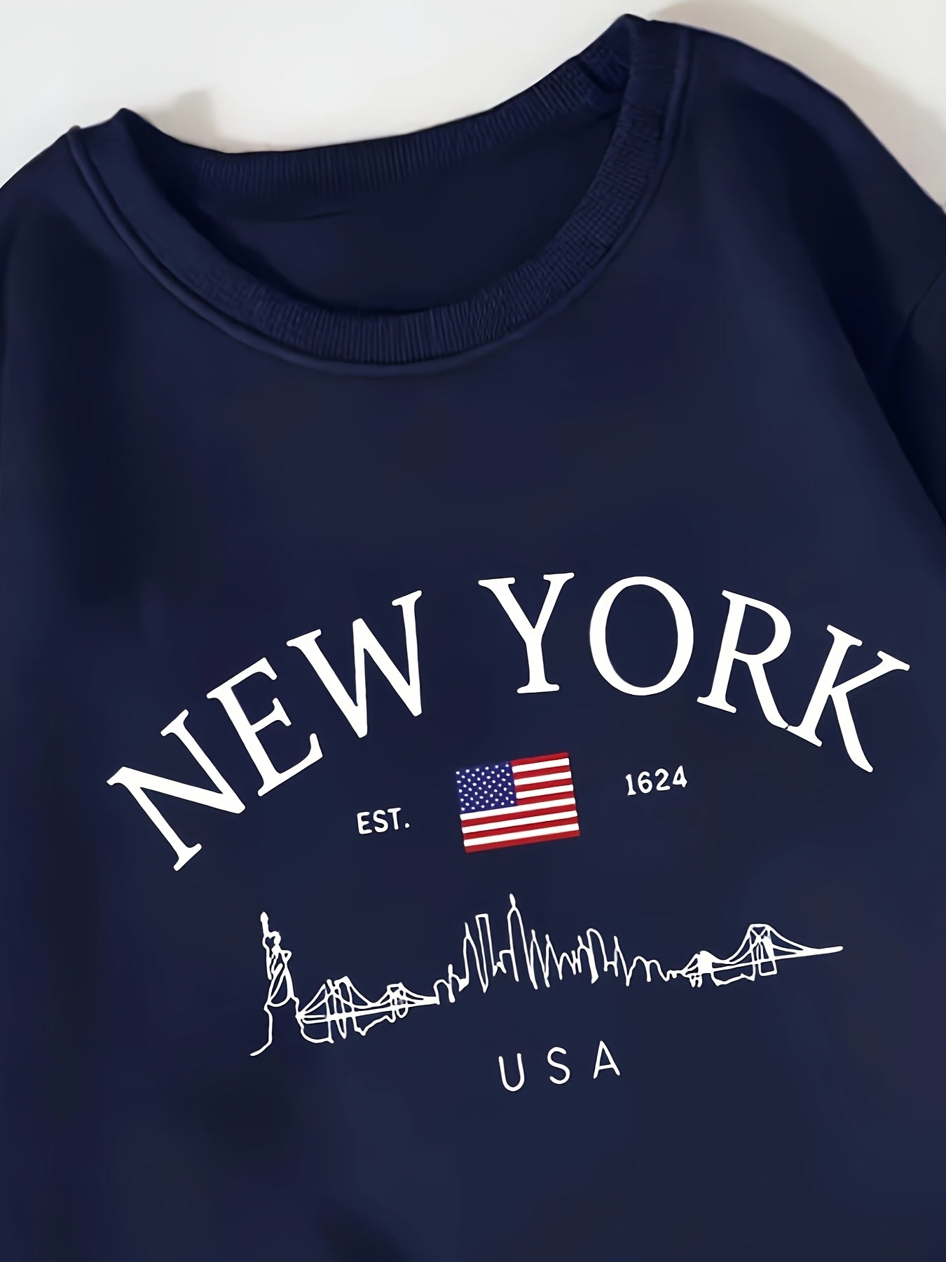 [Women's Crew Neck Sweatshirt] European and American Women's Fashion Trend Sporty Crew Neck Sweatshirt - veyora